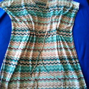 Sheer drawstring swimsuit cover-up